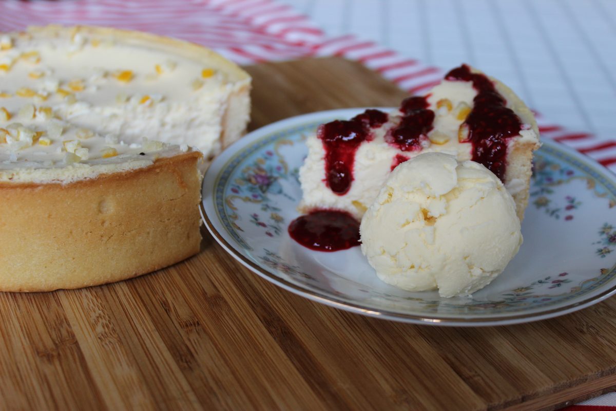 Created with Jamie Baked Lemon Ricotta Cheesecake with Raspberry